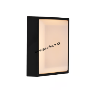 Stropné-nástenné svietidlo OLIVER čierne LED9W 2700K, 17,5x17,5cm IP54