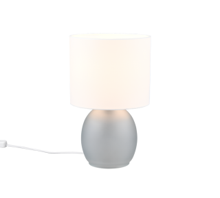 Stolná lampa VELA sivá/biela 1/E14, H29cm