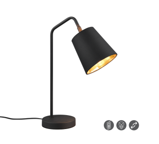 Stolná lampa BUDDY čierna 1/E27, H45cm