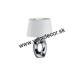 Stolná lampa TABA strieborná/biela, 1/E14, H33 cm