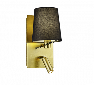 Nástenné svietidlo MARRIOT zlatá/čierna 1xE27/LED