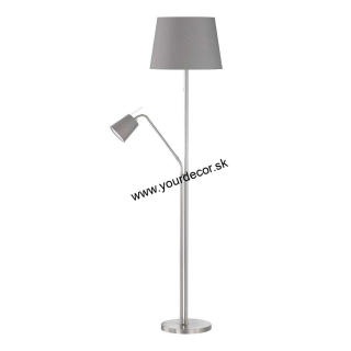 Stojatá lampa LAYER Sivá/Nikel mat, 1/E27+1/E14