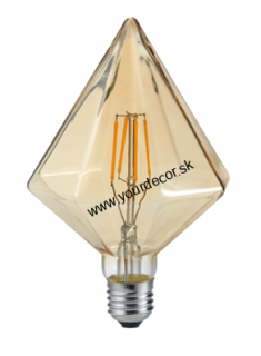 Žiarovka LED KRISTALL LED4W, 360lm, 2700K, E27, Amber