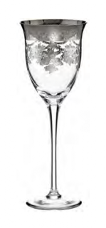 Pohár na víno CATERINA platinová dekorácia, SET 6ks
